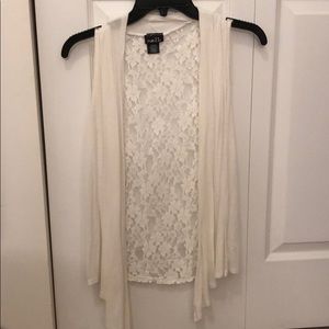 White lace vest